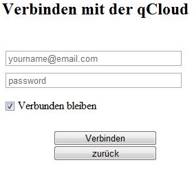 QCloud Connect Screen